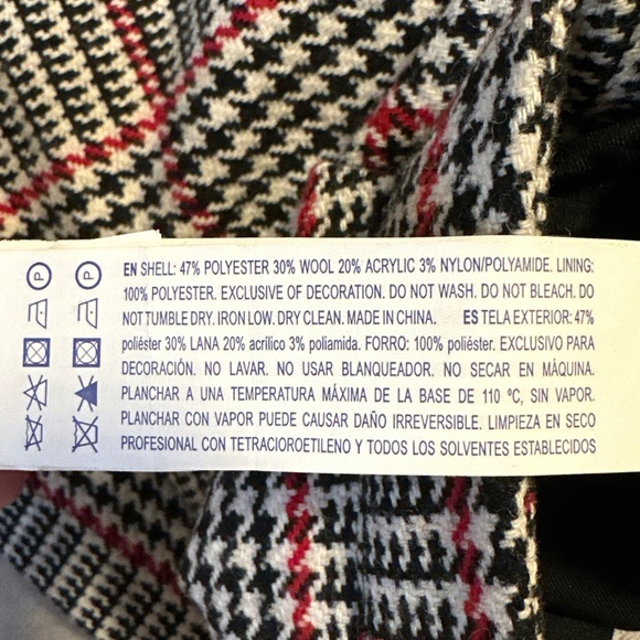 Plaid Skirt Mini Size Large Skort Black White Red Pockets Taylor Forever 21 - Picture 5 of 9